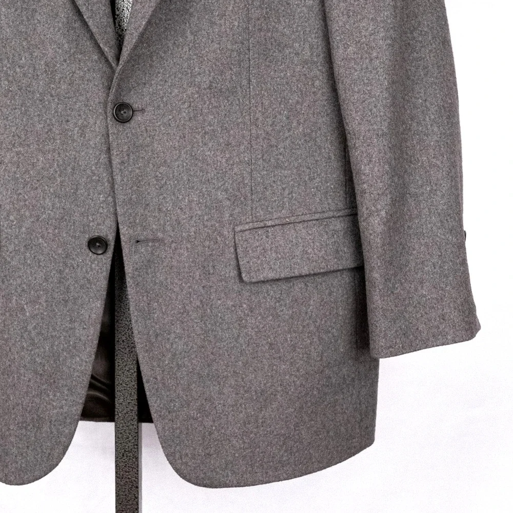 Oscar De La Renta Classic Wool Cashmere Blend Blazer Men's 41R Gray Timeless